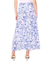 CeCe Women's Floral-Print Seamed Maxi Skirt