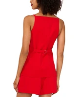 1.state Women's Square-Neck Button-Front Long Vest