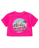 Barbie Toddler Girls Cropped Boxy Drop Shoulder T-Shirt and Mesh Tulle Skort