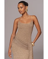 Jluxlabel Women's Golden Dusk Sequin Dress
