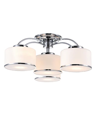 Cwi Lighting 28" Metal Frosted 4 Light Drum Shade Flush Mount