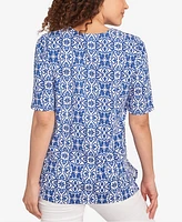 Ruby Rd. Petite Pacific Medallions Embellished Knit Top