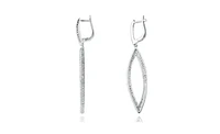 Suzy Levian Golden Helix Sterling Silver & Cubic Zirconia Flower Double Circle Coil Earrings