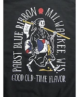 Pabst Blue Ribbon Men's Milwaukee Wi Good Old-Time Flavor Black Long-Sleeve Sweatshirt-3XL