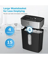 Bonsen Paper Shredder for Home Office, 10-Sheet Cross-Cut Shredder, P-4 High Security Level, Quiet Credit Card Shredder with Jam Proof System, 4 Gallo
