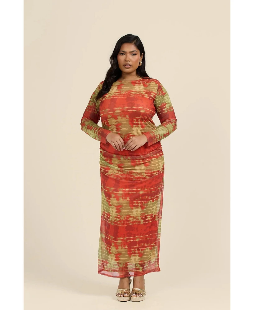Fashion-szn Curve Plus Long Sleeve Maxi Dress