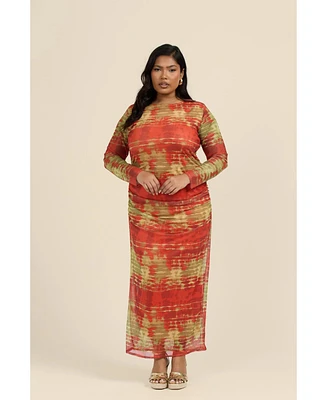 Fashion-szn Curve Plus Long Sleeve Maxi Dress