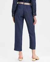 Tommy Hilfiger Women's Belted Chambray Utility Pants