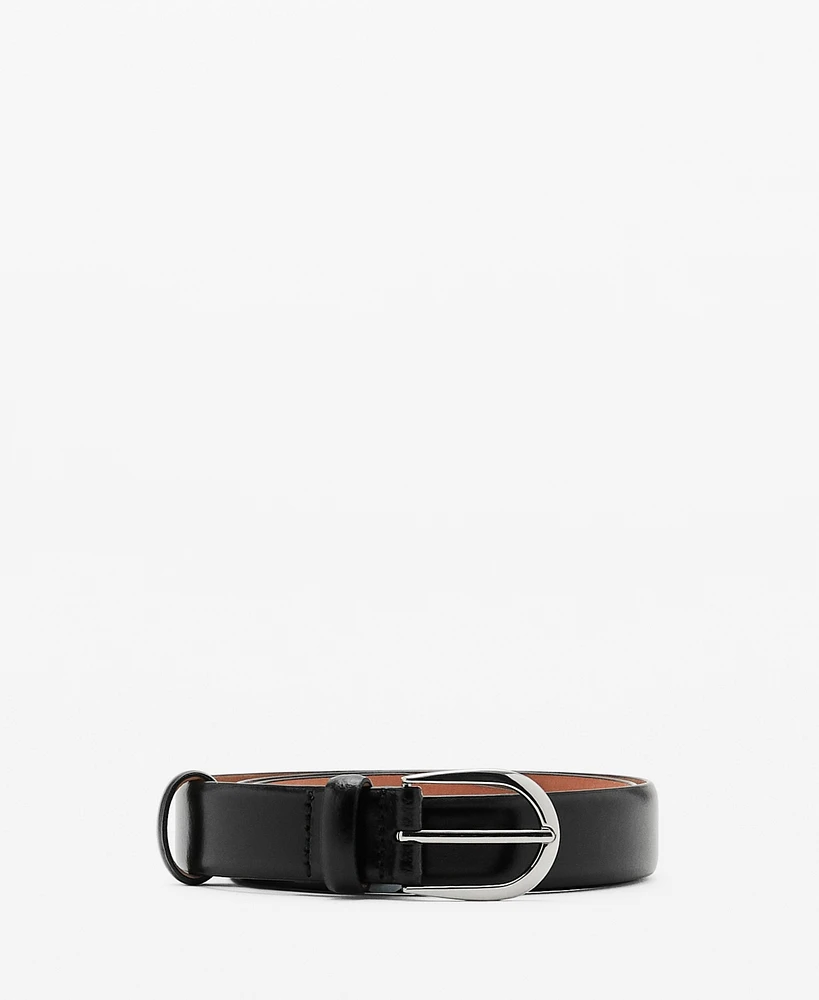 Mango Men's Buckle Leather Belt
