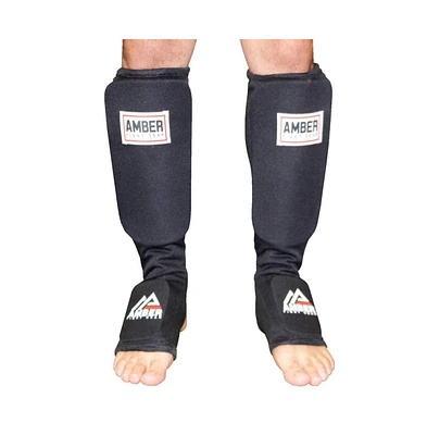 Nylon Shin and Instep Protectors for Muay Thai, Kickboxing, Mma – High-Density Eva Foam, Easy Slip-On Design, Breathable Cool Lining