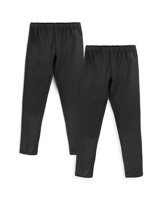 Mightly Toddler Girls Fair Trade Organic Cotton Reinforced Knee Leggings 2-pack