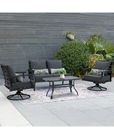 Aoodor 23'' x 26'' Outdoor Deep Seat Chair Cushion Set, Olefin Fabric, Slipcover with Sponge Foam, (Set of 2 Seats, 2 Backs