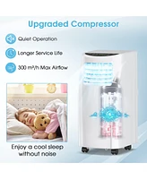 8000 Btu Air Conditioner Unit spaces up to 230 Sq.Ft with Remote Control Dehumidifier Function Window Wall Mount, 4 Caster Wheel, Sleep Mode and, Whit