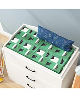 Multi-purpose changing table with three drawers, baby changing station with changing table top and drawers, white wood