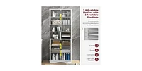 Tall Bathroom Cabinet Large Floor Storage Cabinet with Acrylic Doors and 3 Cubes