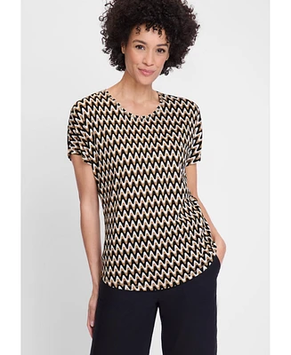 Olsen Women's Waved Striped T-Shirt