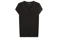 Olsen Women's Solid V-Neck Short Sleeve Blouse