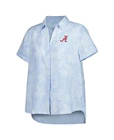 Tommy Bahama Women's Light Blue Alabama Crimson Tide Legacy Leaves Camp Button-Up Shirt