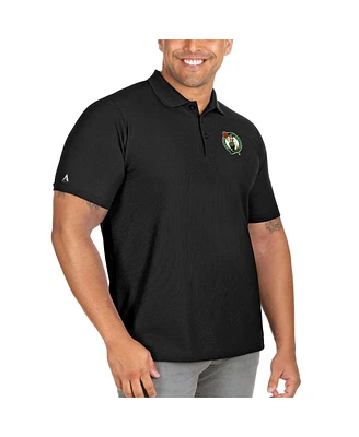 Antigua Men's Black Boston Celtics Big Tall Legacy Pique Polo Shirt