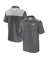 Fanatics Men's Gray Green Bay Packers Long Shot Polo Shirt