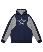 Mitchell & Ness Men's Navy Dallas Cowboys Color Blocked Fleece 2.0 Pullover Hoodie
