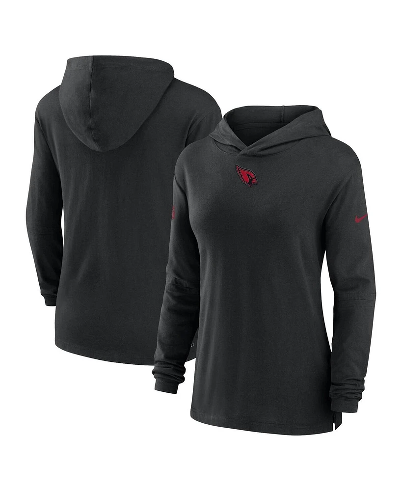 Nike Women's Black Arizona Cardinals Sideline Performance Long Sleeve Hoodie T-Shirt