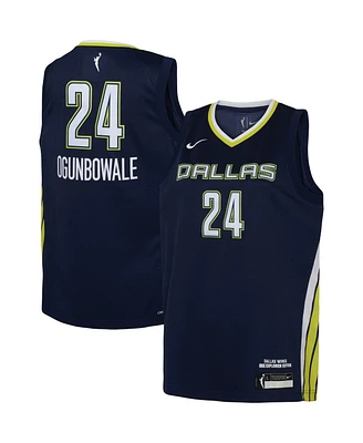 Nike Big Boys and Girls Arike Ogunbowale Navy Dallas Wings 2021 Explorer Edition Victory Player Jersey
