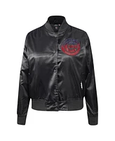 Pro Standard Women's Black Chicago Cubs Rhinestone Satin Full-Snap Jacket