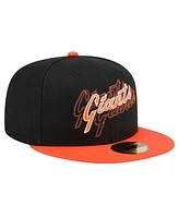 New Era Men's Black San Francisco Giants Shadow Stitch 59FIFTY Fitted Hat