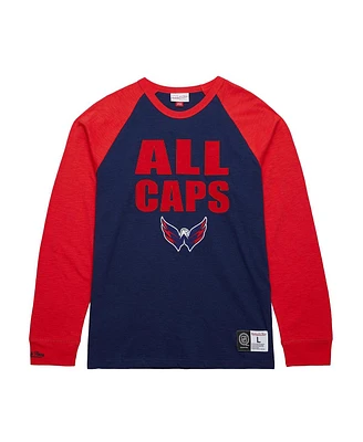 Mitchell & Ness Men's Navy/Red Washington Capitals Legendary Slub Raglan Long Sleeve T-Shirt