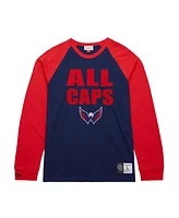 Mitchell & Ness Men's Navy/Red Washington Capitals Legendary Slub Raglan Long Sleeve T-Shirt