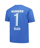 Fanatics Men's Blue Detroit Lions Big Tall Number One Dad T-Shirt