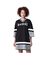 Starter Women's Black Las Vegas Raiders Slap Shot 3/4 Sleeve Sneaker Dress
