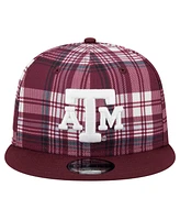 New Era Men's Maroon Texas A&M Aggies Plaid 9FIFTY Snapback Hat