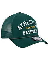 New Era Men's Green Athletics Minimalist 9FORTY A-Frame Adjustable Hat