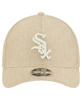 New Era Men's Beige Chicago White Sox Cotton Weave M-Crown A-Frame 9FORTY Adjustable Hat