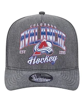 New Era Men's Charcoal Colorado Avalanche Throwback Washed A-Frame Pre-Curved 9FIFTY Snapback Hat