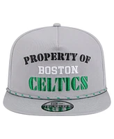 New Era Men's Gray Boston Celtics Throwback Property Of Golfer Snapback Hat