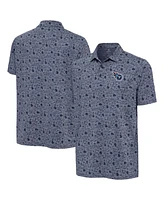 Antigua Men's Heather Navy Tennessee Titans Relentless Polo Shirt