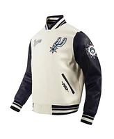Pro Standard Men's Cream San Antonio Spurs 2024/25 City Edition Wool Varsity Full-Zip Jacket