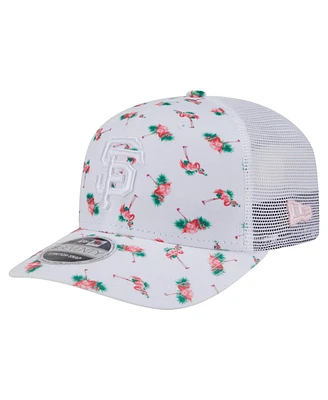 New Era Men's White San Francisco Giants Flamingo Mesh Back 9SEVENTY Stretch-Snap Hat