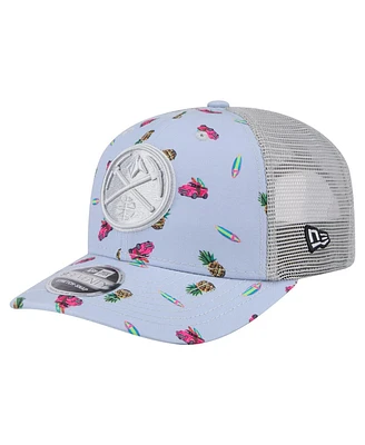New Era Men's Light Blue/Gray Denver Nuggets Adventure Aloha Pattern 9SEVENTY Stretch-Snap Hat