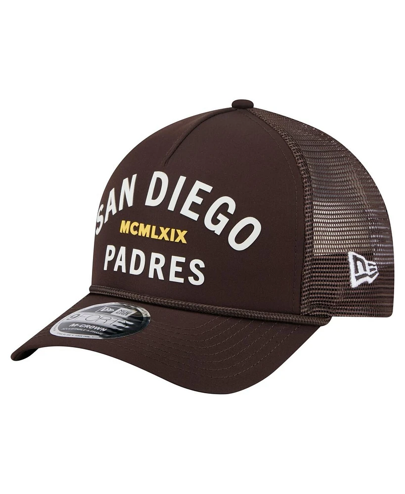 New Era Men's Dark Brown San Diego Padres Minimalist 9FORTY A-Frame Adjustable Hat