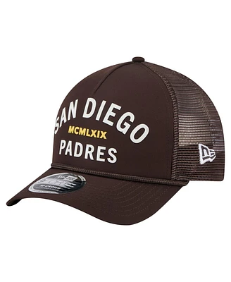 New Era Men's Dark Brown San Diego Padres Minimalist 9FORTY A-Frame Adjustable Hat