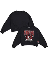 New Era Women's Black Chicago White Sox 2025 City Connect Cropped Enzyme Wash Pullover Sweatshirt
