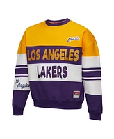 Mitchell & Ness X Dannijo Women's Gold/Purple Los Angeles Lakers Blocked Pullover Sweatshirt