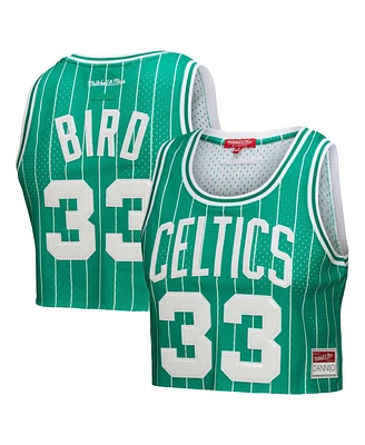 Mitchell & Ness X Dannijo Women's Larry Bird Kelly Green Boston Celtics Fashion Cropped Basketball Jersey