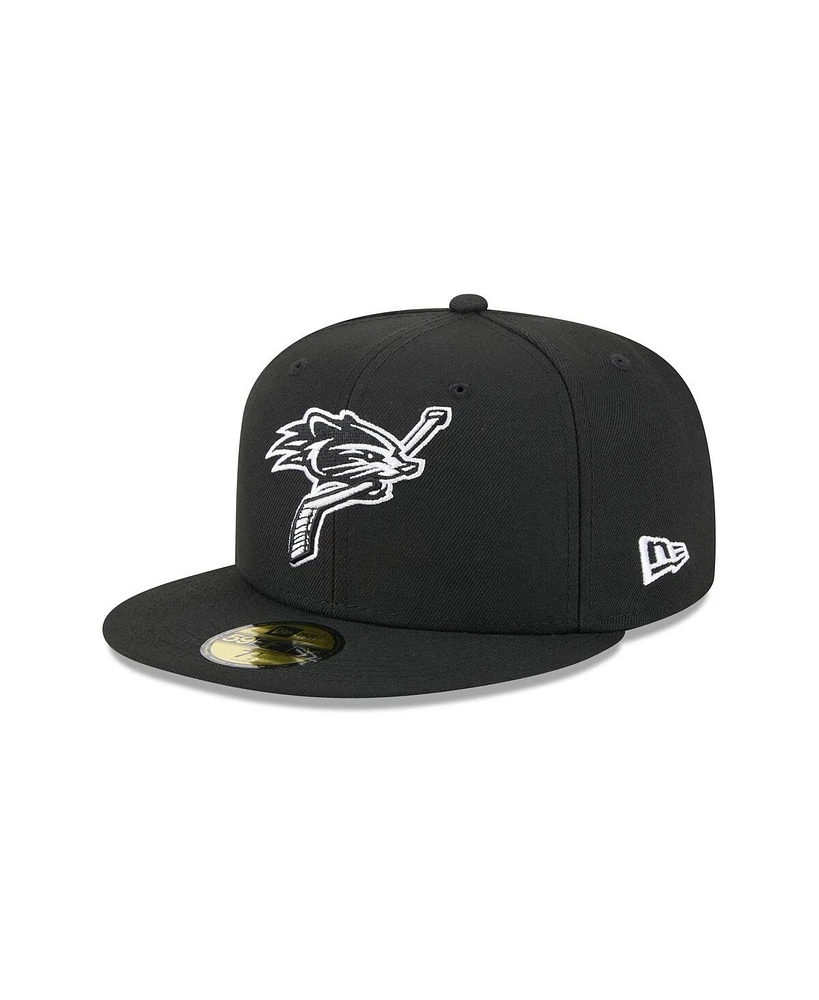 New Era Men's Black Hampshire Fisher Cats Theme Nights 59FIFTY Fitted Hat