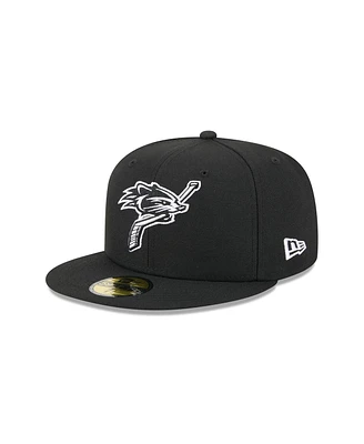 New Era Men's Black Hampshire Fisher Cats Theme Nights 59FIFTY Fitted Hat
