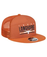 New Era Men's Orange Texas Longhorns Split Panel 9FIFTY Snapback Trucker Hat